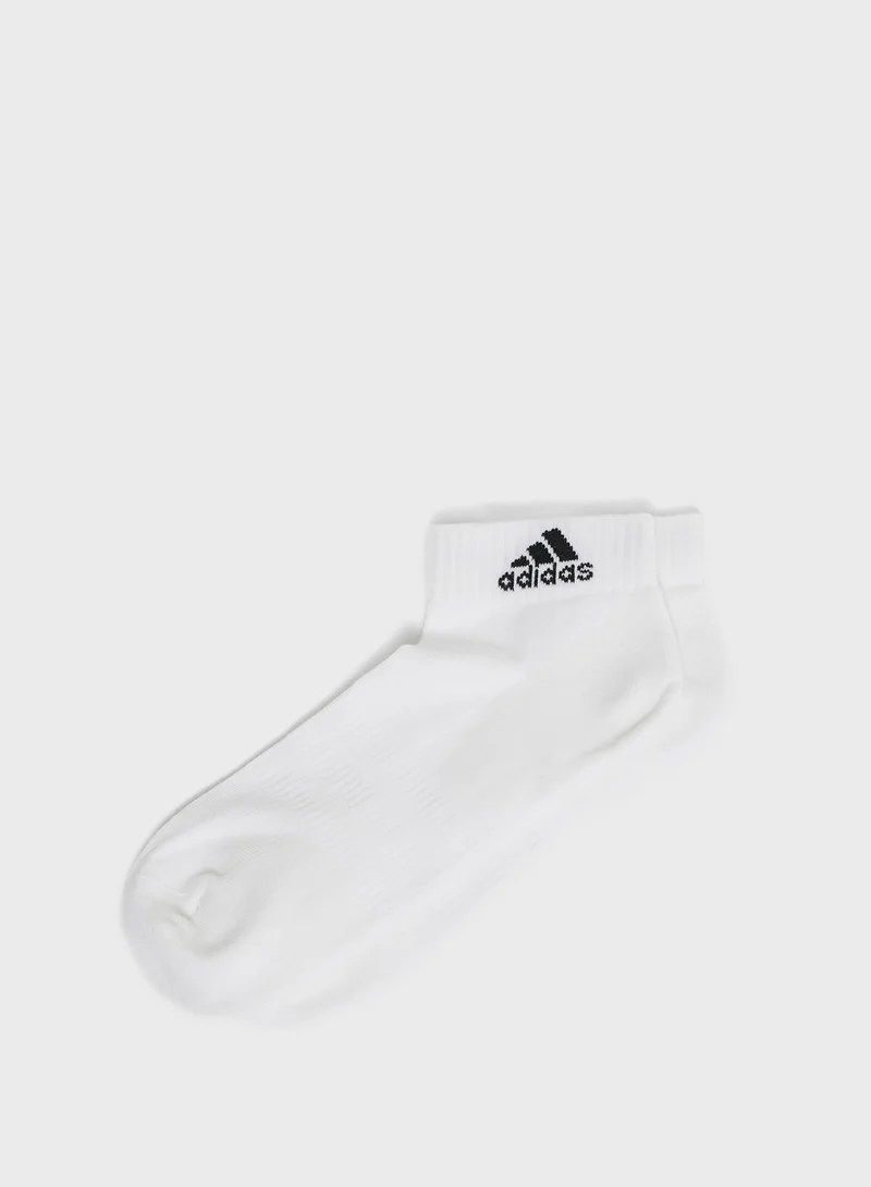 adidas مجموعة جوارب بطول الكاحل من 3 قطع