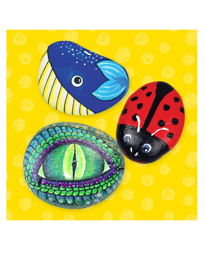 هينكلر أفضل مجموعة طلاء صخري على الإطلاق - Super Zap! | مجموعة كاملة من الأعمال الفنية الصخرية التي يمكنك صنعها بنفسك مع دهانات وفرش وإكسسوارات نابضة بالحياة | مجموعة الحرف اليدوية الممتعة للأطفال والكبار - Image 2