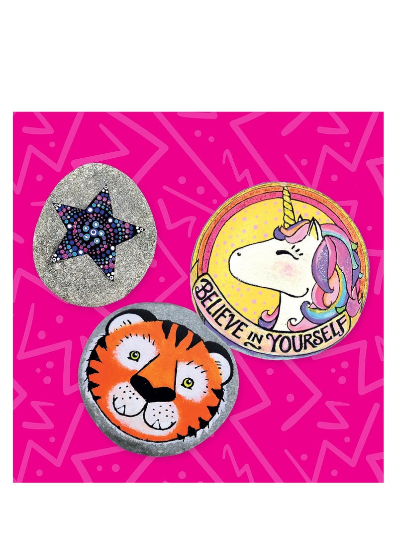 هينكلر أفضل مجموعة طلاء صخري على الإطلاق - Super Zap! | مجموعة كاملة من الأعمال الفنية الصخرية التي يمكنك صنعها بنفسك مع دهانات وفرش وإكسسوارات نابضة بالحياة | مجموعة الحرف اليدوية الممتعة للأطفال والكبار - Image 3