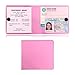 Kewucn 1 PC Car Registration Insurance Holder Essential Auto Card Glove Box Organizer Vehicle Interior Accessories Perfect for Most Car Truck SUV 105548 Pink - Image 2