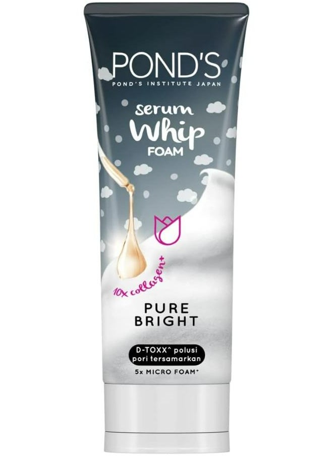 Pond's Serum Whip Facial Foam With Collagen Serum Vitamin B3 & Activated Charcoal 100 g  - Image 1