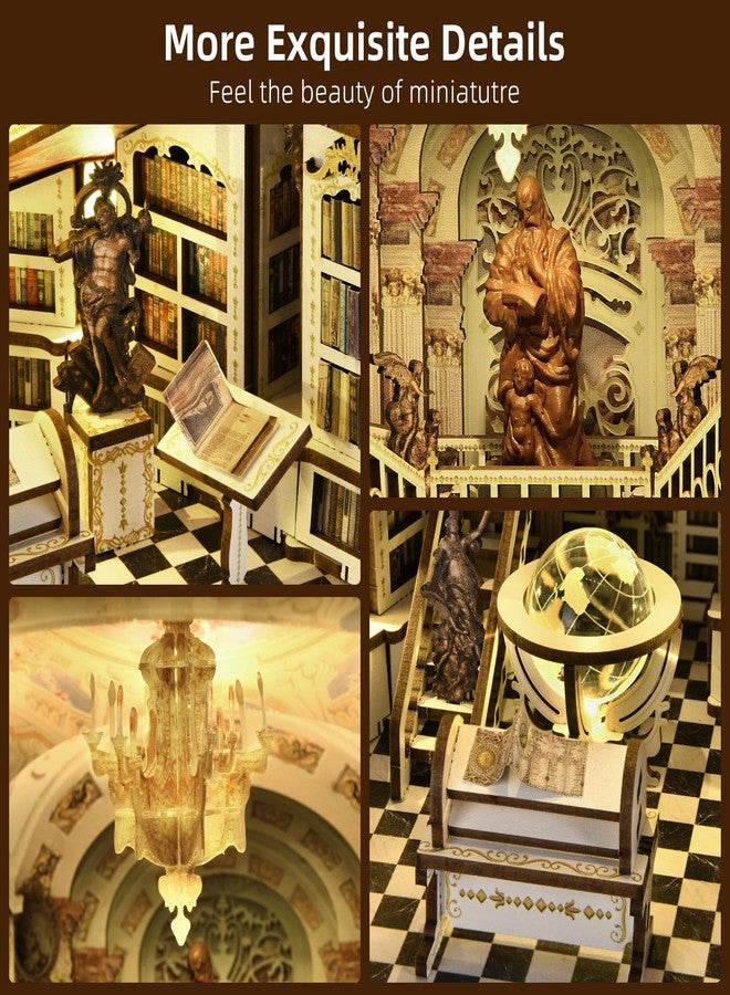 CCCDF 𝐂𝐂𝐂𝐃𝐅 DIY Book Nook Kit, DIY Miniature Dollhouse Booknook Kit, 3D Wooden Puzzle Bookend Bookshelf Insert Decor with LED Light for Adults (Library of Gods Max) - Image 4