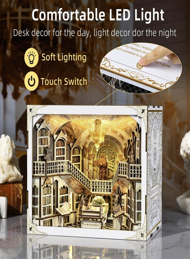 CCCDF 𝐂𝐂𝐂𝐃𝐅 DIY Book Nook Kit, DIY Miniature Dollhouse Booknook Kit, 3D Wooden Puzzle Bookend Bookshelf Insert Decor with LED Light for Adults (Library of Gods Max) - Image 3