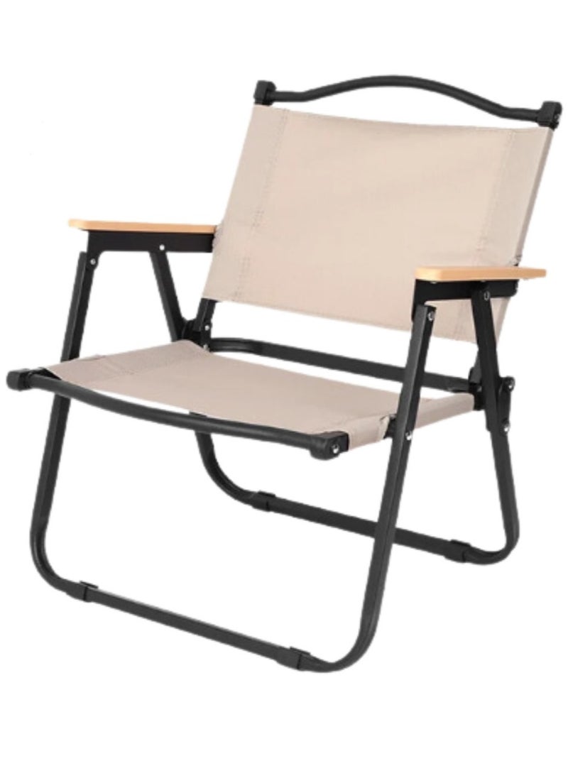 Manful Portable Folding Camping Chair Beige, Lightweight Folding Chair for Outdoor Enthusiasts, Folding Chair for Every Adventure, Folding Camping Chair for Travel and Leisure  - Image 1