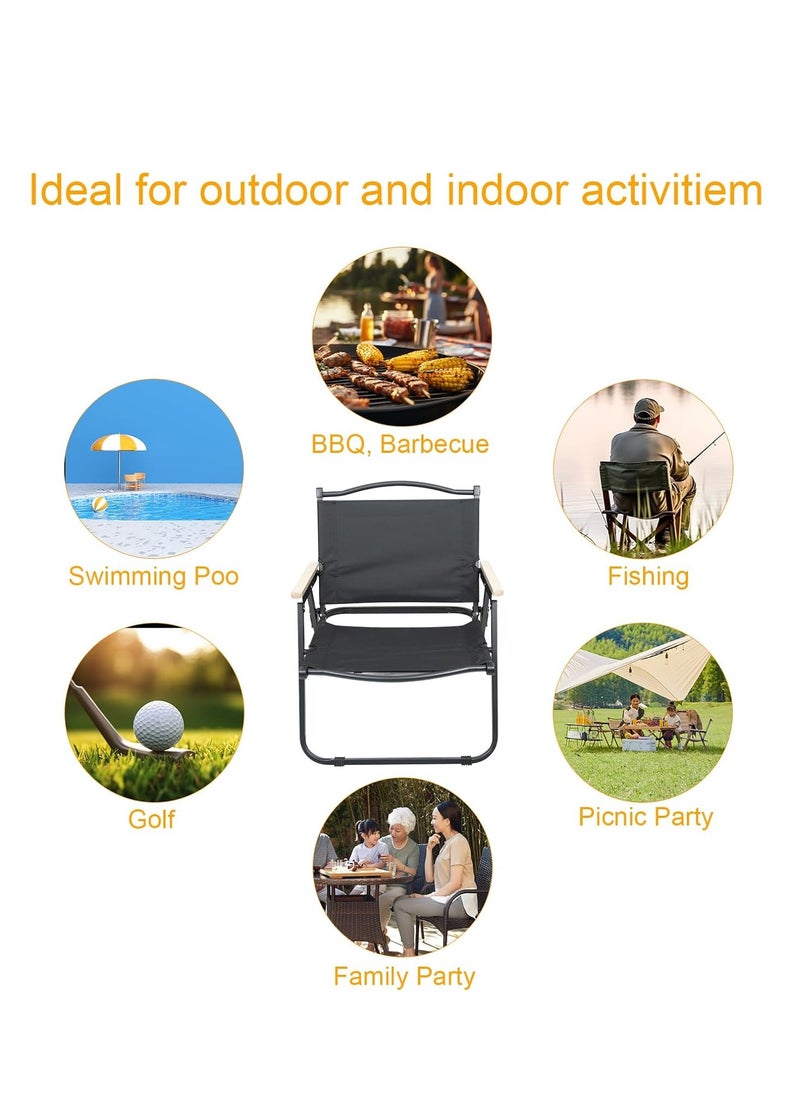 Manful Portable Folding Camping Chair Beige, Lightweight Folding Chair for Outdoor Enthusiasts, Folding Chair for Every Adventure, Folding Camping Chair for Travel and Leisure  - Image 5