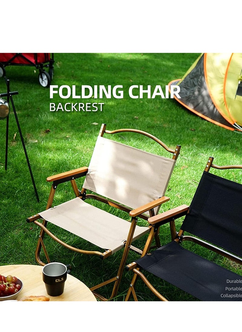 Manful Portable Folding Camping Chair Beige, Lightweight Folding Chair for Outdoor Enthusiasts, Folding Chair for Every Adventure, Folding Camping Chair for Travel and Leisure  - Image 2