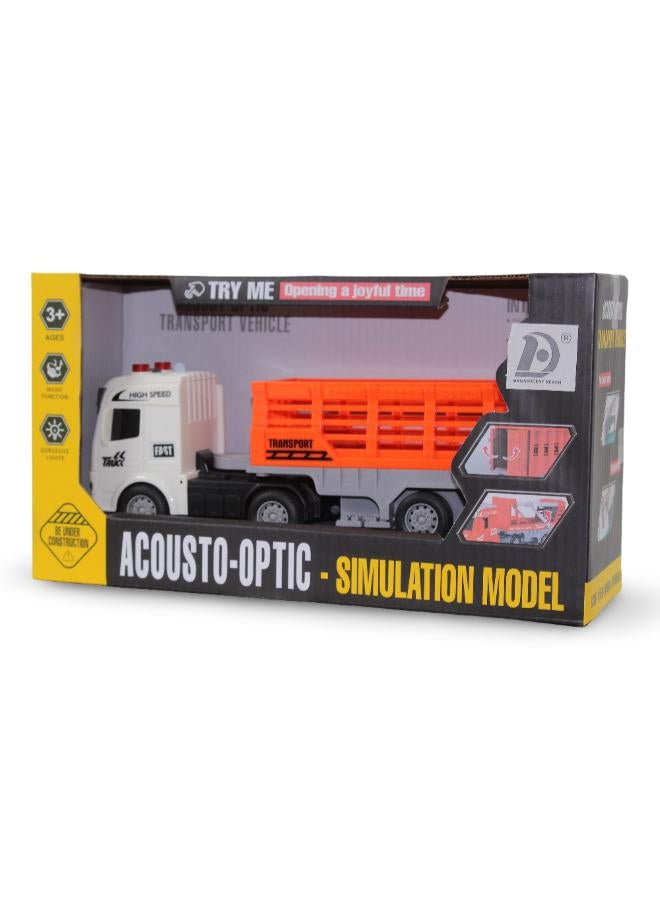 Acousto-Optic Transport Truck Simulation Model with Lights & Sound – Orange - Image 1