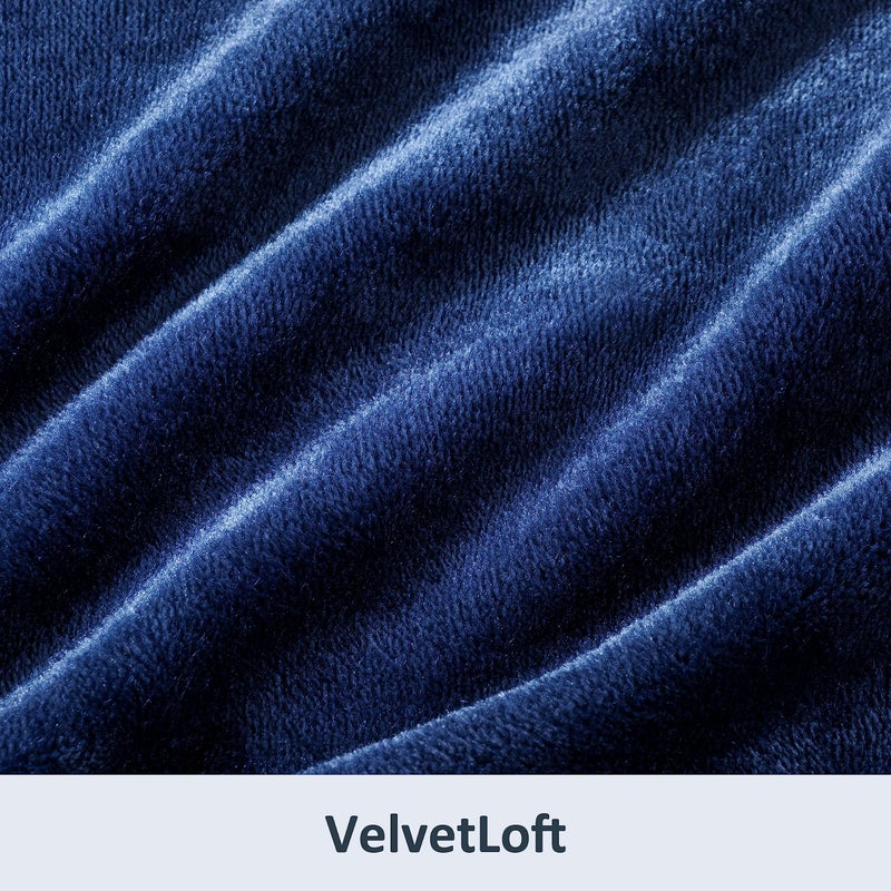 Berkshire Blanket Berkshire Blanket Classic VelvetLoft Solid Throw Blanket  Lightweight Soft Fuzzy Plush Throw Blanket for Bed and Couch  Dress Blues  50x60 Inches  - Image 2