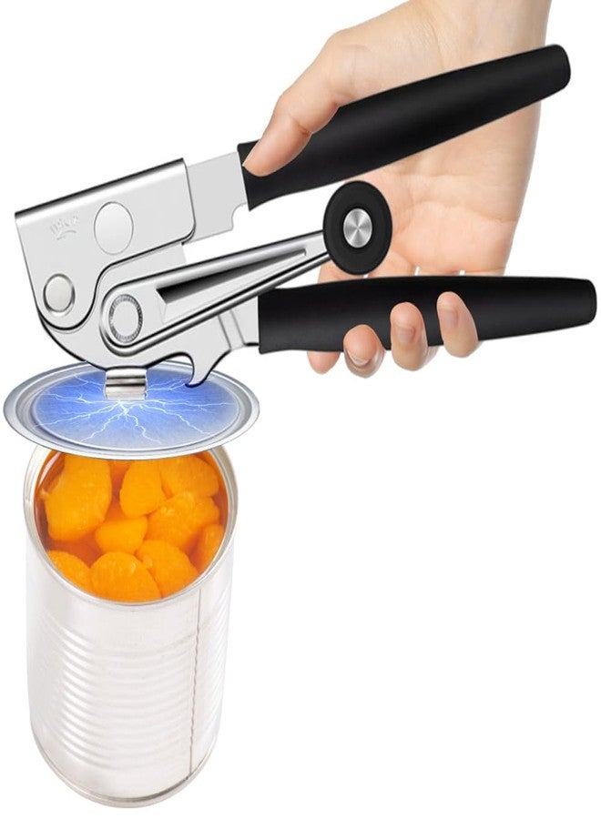 NUFR Commercial Heavy-Duty Manual Can Opener with Easy-Turn Crank, Long Rubber Handle & Magnetic Lid Holder - Image 1