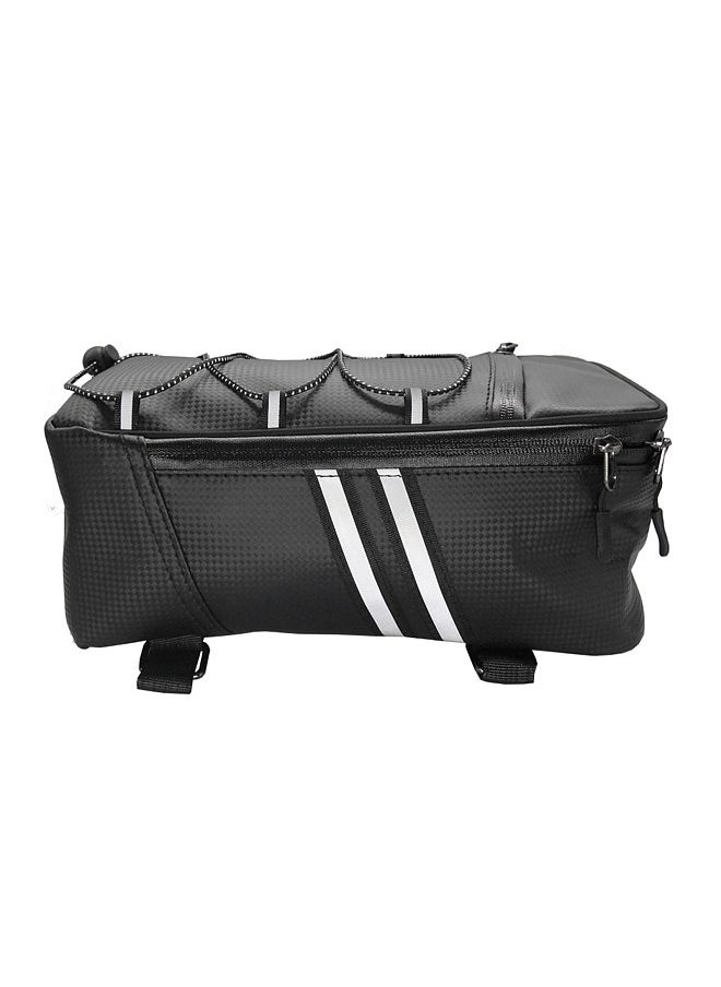 Generic Bike Rack Rear Carrier Bag Trunk Bag PU Leather Waterproof 9L Large Capacity Storage Luggage Cycling Storage Bag Mountain Bike  - Image 4