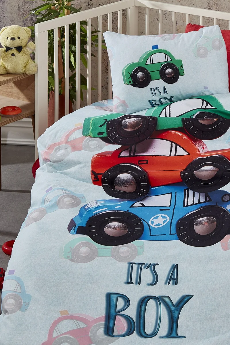 Bonjardin Home Cars Digital Printed 3D Cotton Baby Bedding Set
