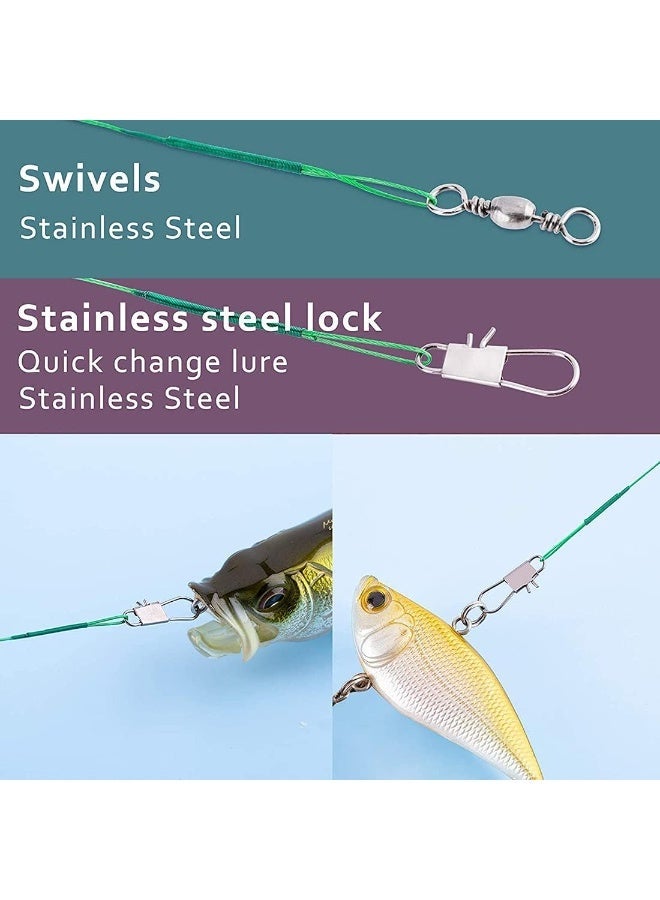 fantasize Fishing Leaders Wire, 30Pcs Tooth Proof 7 Strand Stainless Steel with Swivels Snap Kit Connect Connect Fishing Gear and Equipment Tackle Kit, for Lures Bait Rig Or Hooks, Fishing Gift - Image 2