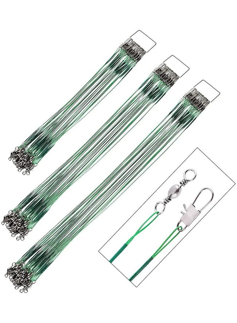 fantasize Fishing Leaders Wire, 30Pcs Tooth Proof 7 Strand Stainless Steel with Swivels Snap Kit Connect Connect Fishing Gear and Equipment Tackle Kit, for Lures Bait Rig Or Hooks, Fishing Gift - Image 1