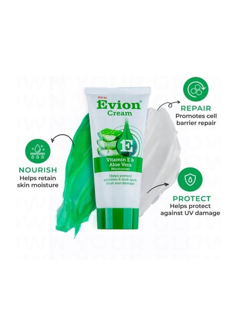 Evion Cream Evion Vitamin E & Aloe Vera Moisturiser Cream - 60g | Best  Price KSA | Riyadh, Jeddah