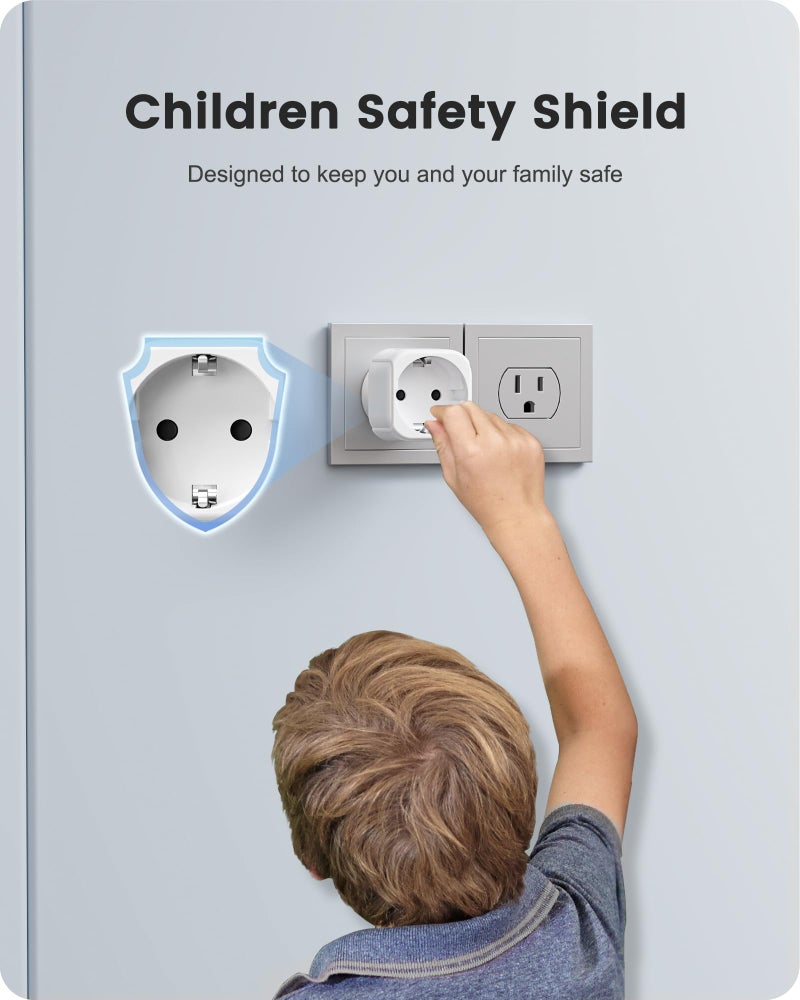 LENCENT Europe to US Plug Adapter, European to USA Adapter, American Outlet Plug Adapter, EU to US Adapter, Europe to USA Travel Plug Converter - Image 5