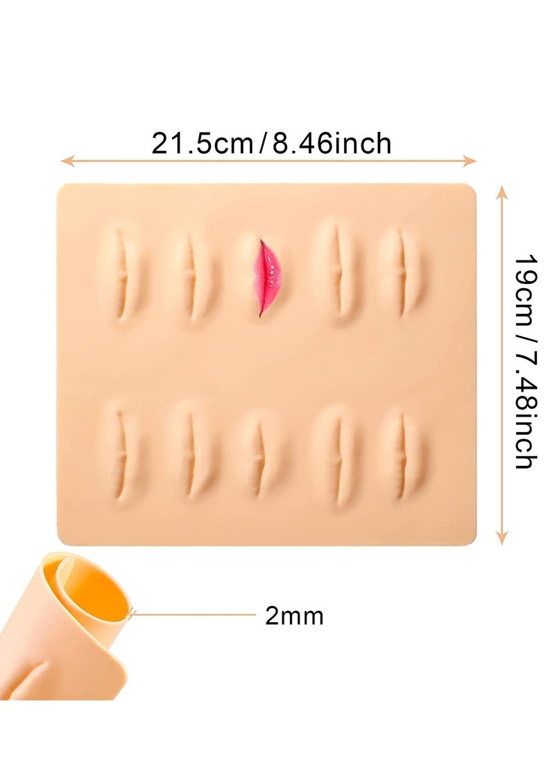 Excefore - Lip Practice Skin, 3 Sheets Silicone Fake Skins for Lips Permanent Makeup, 3D Microblading Skin 21.5 x 19cm Beginners Cosmetic Makeup Training - Image 1