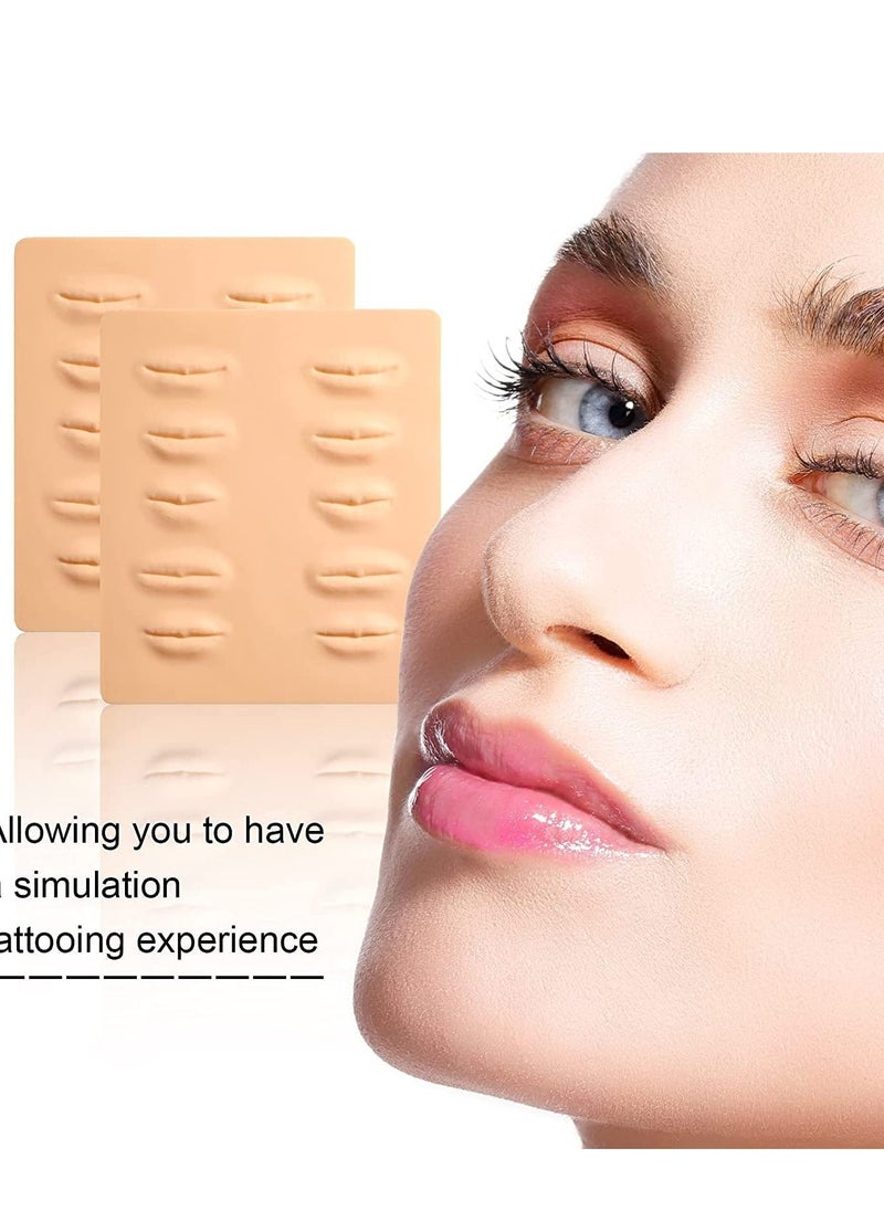 Excefore - Lip Practice Skin, 3 Sheets Silicone Fake Skins for Lips Permanent Makeup, 3D Microblading Skin 21.5 x 19cm Beginners Cosmetic Makeup Training - Image 1