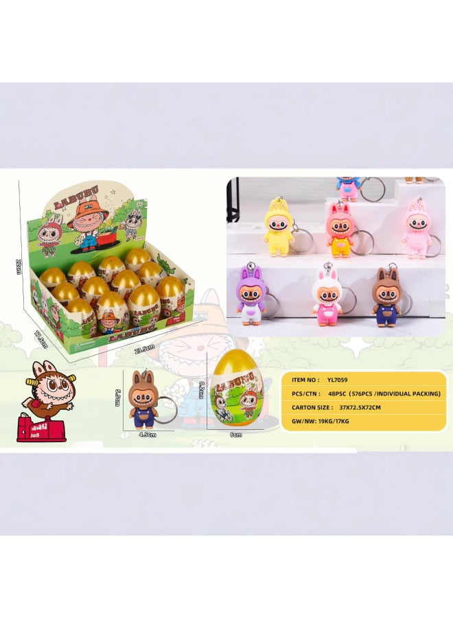 Special For Key Chain Twist Egg Ball Card Cool Mirabu Doll Blind Egg Mobile Phone Pendant Gift Wholesale-Color:Yl7058 Kapibala Doll Keychain Blind Egg - Image 3