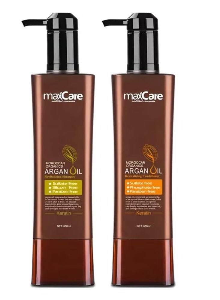 Max Care The complete Moroccan argan oil care set includes shampoo, conditioner, mask, and oil. Achieve salon-quality results at home. Sulfate and paraben free. - Image 4