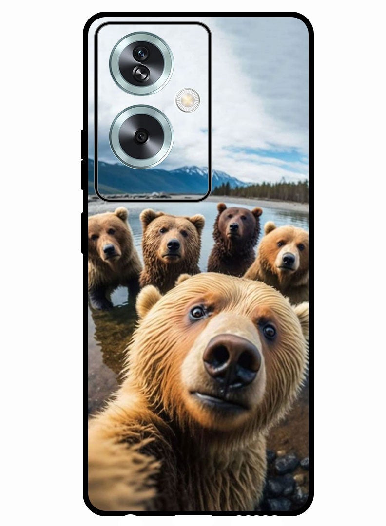 Theodor Protective Case Anti Scratch Shock Proof Bumper Cover For Oppo A79 5G Bear Selfie - Image 1