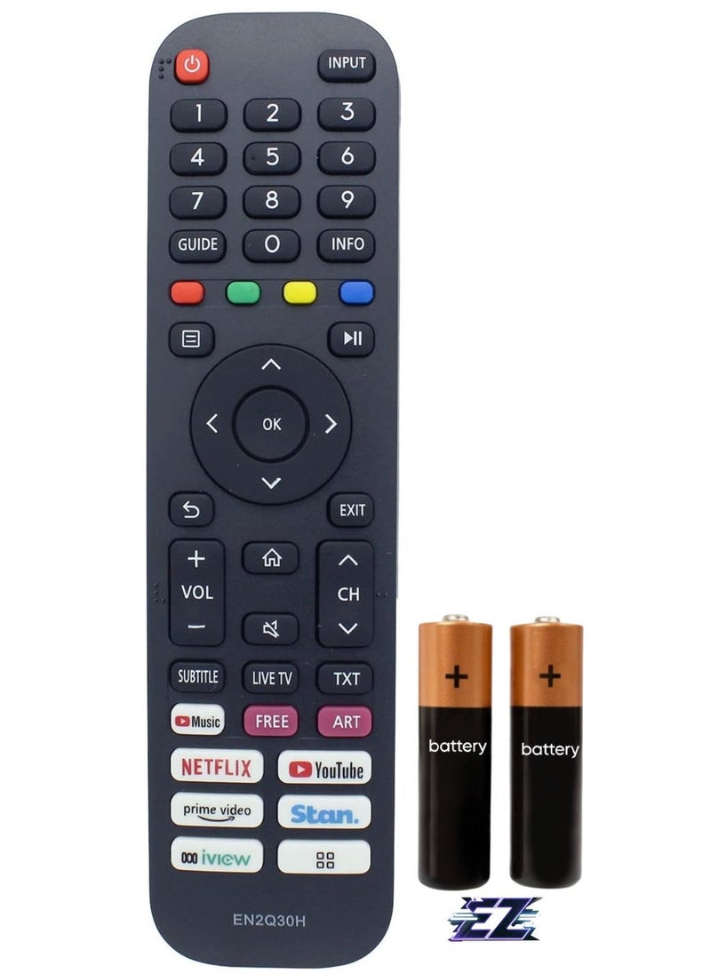 ELTRAZONE - EN2Q30H Remote Control Replacement for Hisense VIDAA TV 65Q7 65SX 70S5 100L5F 100L9G 100L9GSET 100S8 120L5F L5F L9G 43S8 50S8 55S8 65S8 75S8 85 S8 S8 with battery - Image 1