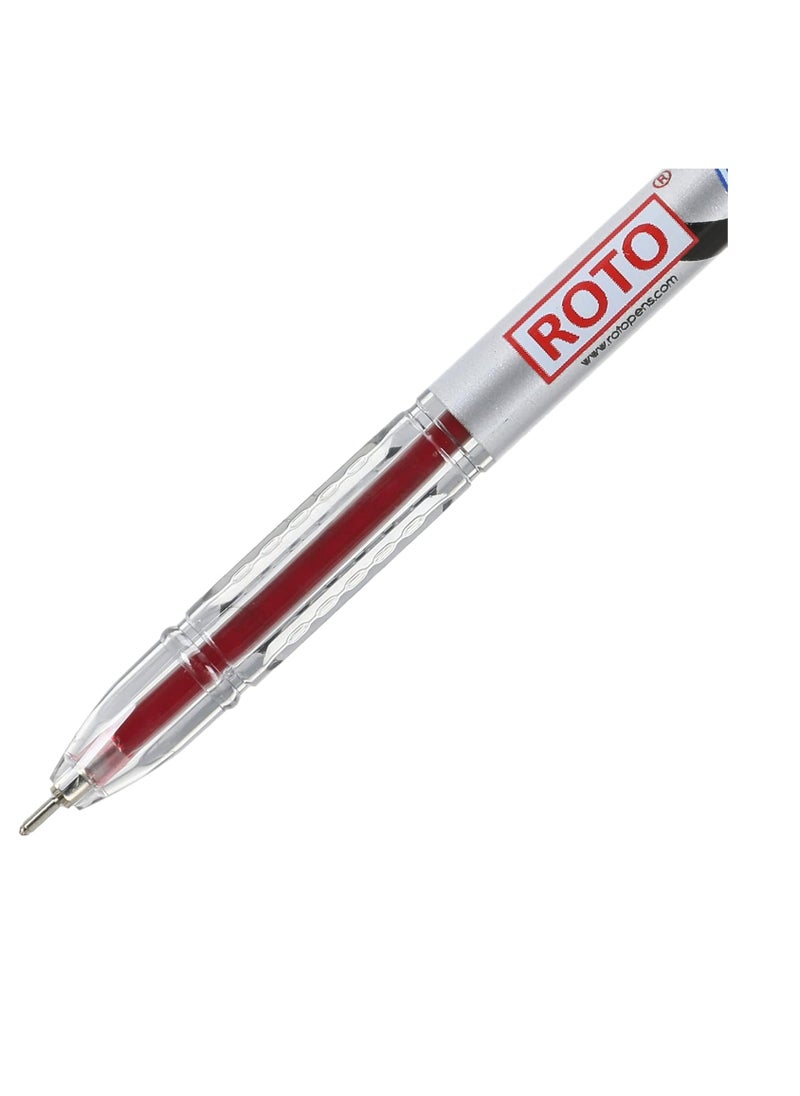 Roto Roto Ballpoint Pen - Liquid Ball, 0.7 mm, Set of 12 Pieces,RED  - Image 2