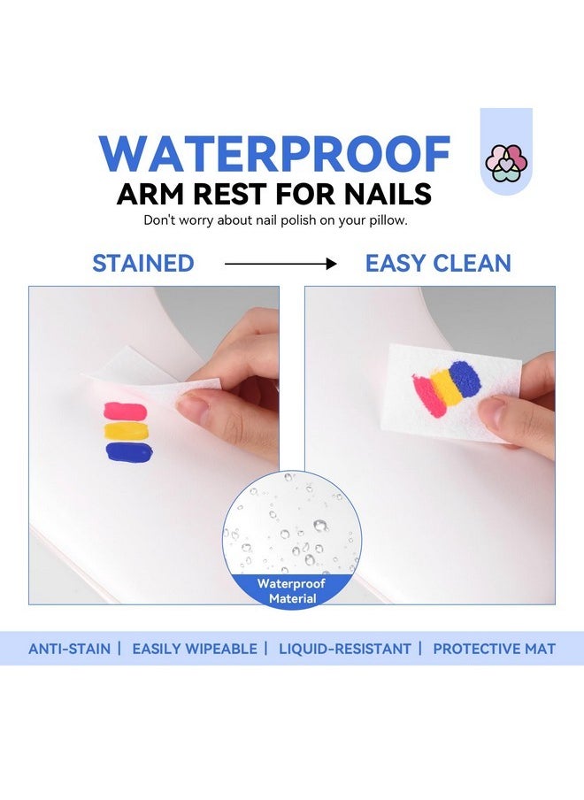 Saviland Arm Rest For Nails Tech: U-Shaped Ergonomic Nail Arm Rest Hand Rest Professional Salon Supplies Waterproof Hand Holder Nail Pillow Detachable Legs Nail Bench Rest Stand Manicure Pedicure Shop  - Image 5