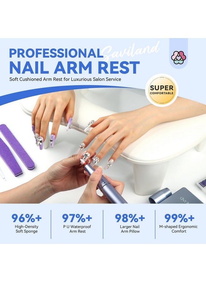 Saviland Arm Rest For Nails Tech: U-Shaped Ergonomic Nail Arm Rest Hand Rest Professional Salon Supplies Waterproof Hand Holder Nail Pillow Detachable Legs Nail Bench Rest Stand Manicure Pedicure Shop  - Image 2