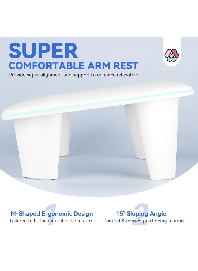 Saviland Arm Rest For Nails Tech: U-Shaped Ergonomic Nail Arm Rest Hand Rest Professional Salon Supplies Waterproof Hand Holder Nail Pillow Detachable Legs Nail Bench Rest Stand Manicure Pedicure Shop  - Image 3