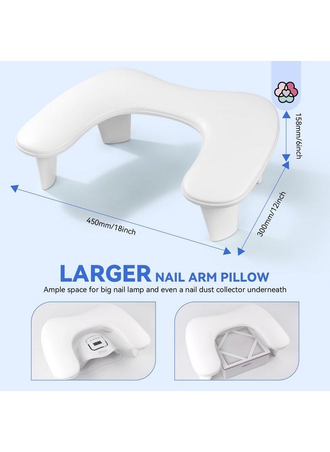 Saviland Arm Rest For Nails Tech: U-Shaped Ergonomic Nail Arm Rest Hand Rest Professional Salon Supplies Waterproof Hand Holder Nail Pillow Detachable Legs Nail Bench Rest Stand Manicure Pedicure Shop  - Image 4