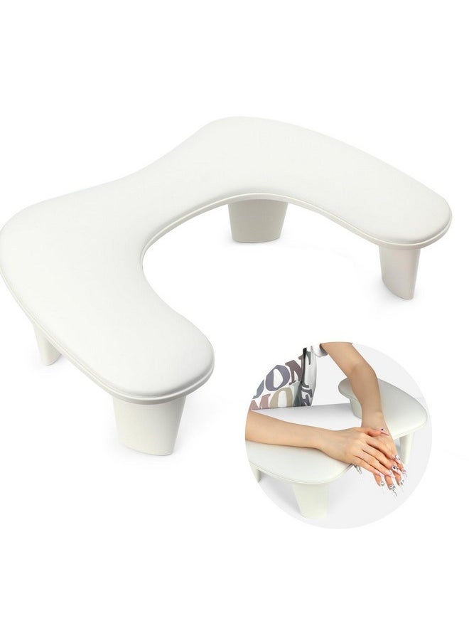 Saviland Arm Rest For Nails Tech: U-Shaped Ergonomic Nail Arm Rest Hand Rest Professional Salon Supplies Waterproof Hand Holder Nail Pillow Detachable Legs Nail Bench Rest Stand Manicure Pedicure Shop  - Image 1
