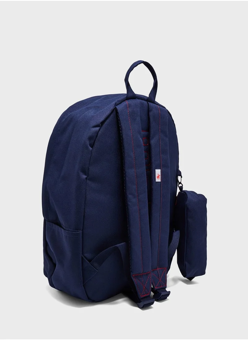 بيفرلي هيلز بولو كلوب Logo Front Zip Backpack