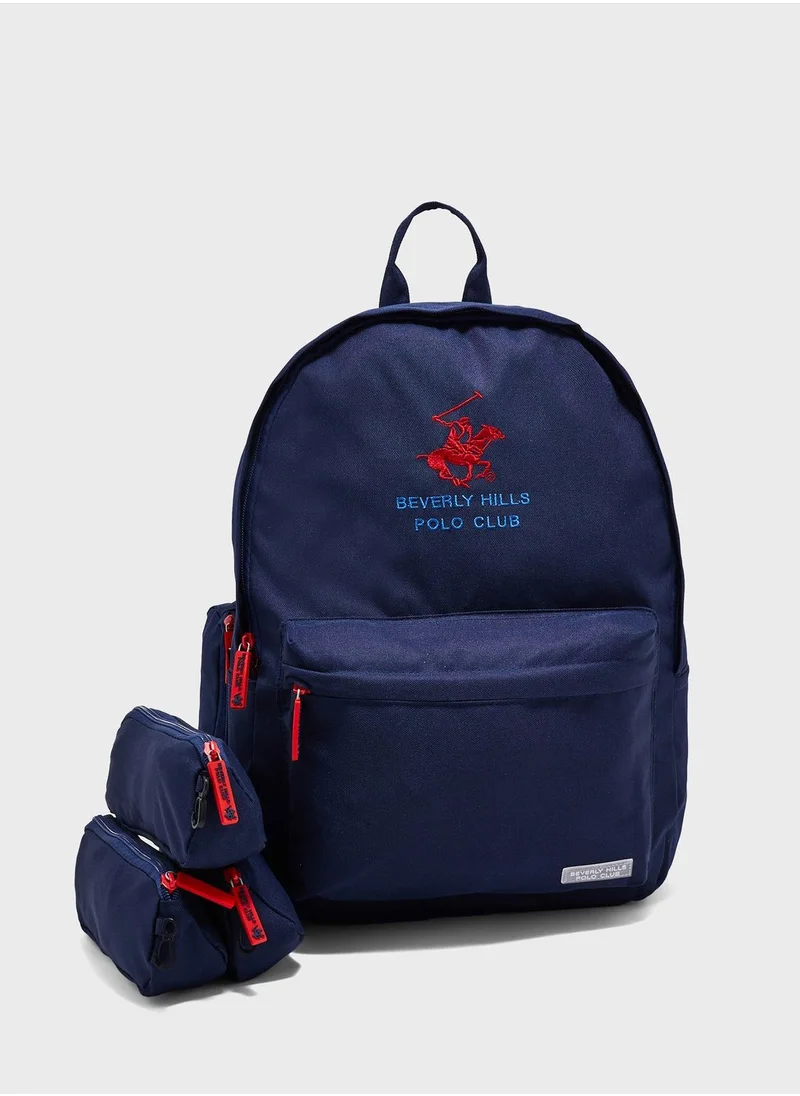 bhpoloclub Logo Front Zip Backpack