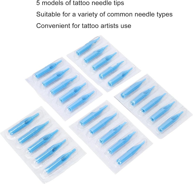 klarako Tattoo Tips Disposable, 250pcs Tattoo Needle Tips Set 3DT 5DT 7DT 9DT 11DT Mixed Disposable Tattoo Needle Tip Kit, Tattoo Gun Machine Accessories Tips Grips Tattoo Supplies - Image 4
