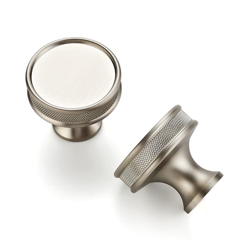 Ravinte 20 Pack 11530mm Brushed Nickel Cabinet Knobs Knurled Dresser Drawer knobs Kitchen Cupboard Handles for Cabinet Hardware - Image 1