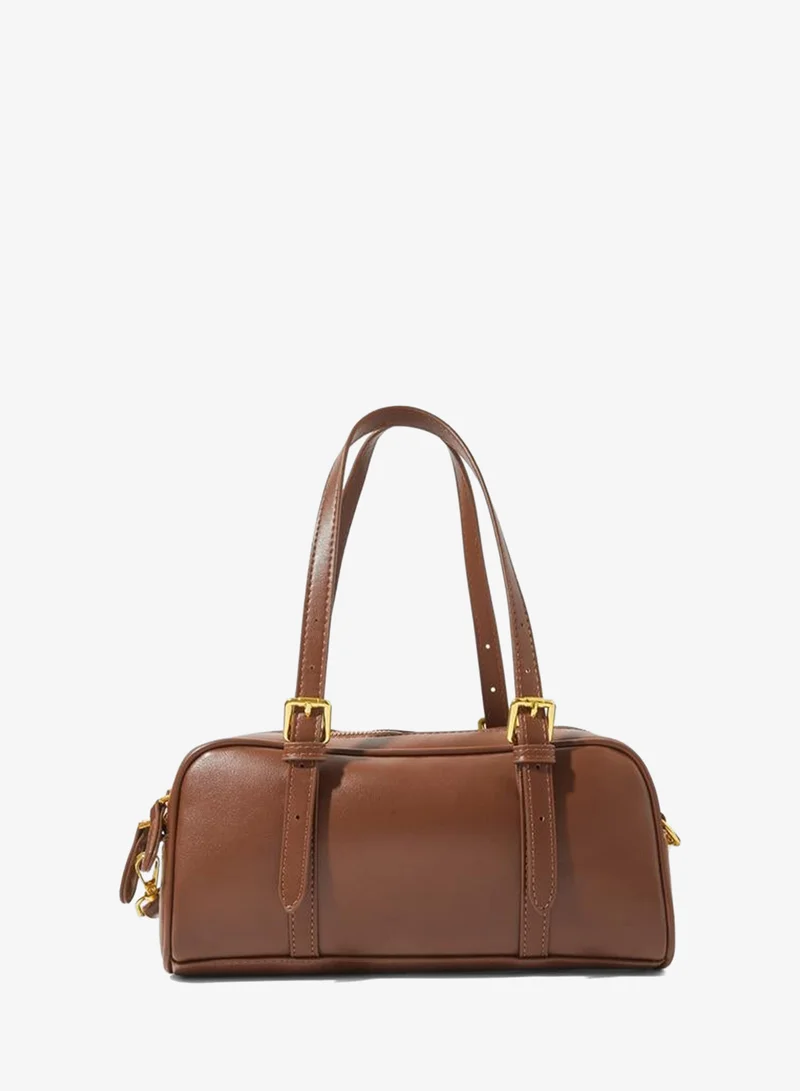 Styli  Coffee Brown Handbag with Gold Hardware for Women | Best Price UAE