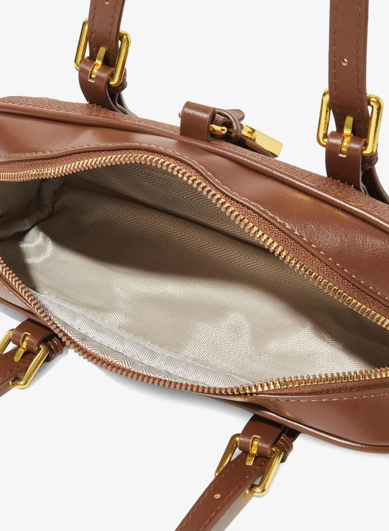 Styli  Coffee Brown Handbag with Gold Hardware for Women | Best Price UAE