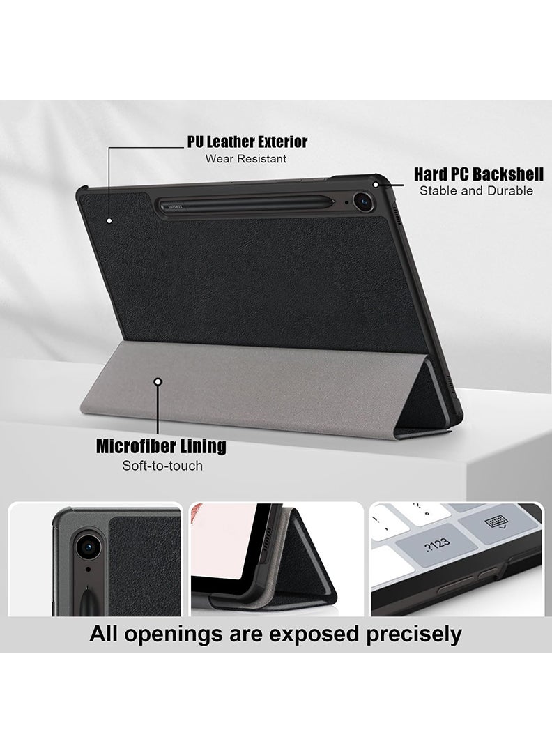 Theodor Protective Flip Case For Samsung Galaxy Tab S9 FE With Trifold Stand Auto Wake Sleep Shockproof Cover Girl holding bag - Image 2