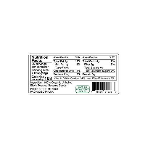 Kevala Organic Black Toasted Sesame Seeds - Unhulled Roasted Seeds Ideal for Preparing a Black Tahini Paste at Home, Ingredient for Those Interested in a Clean Diet, Gluten Free Kitchen Staple, 1 lb, 16 oz - Image 3