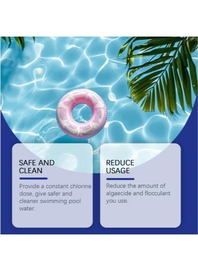 HOZONEX 2-PACKS Slow-Dissolving Chlorine Tablets for Swimming Pools and Spas, Long-Lasting Sanitizer Tabs with Clarifier for Clean, Crystal Clear Wate 100g*2 - Image 5
