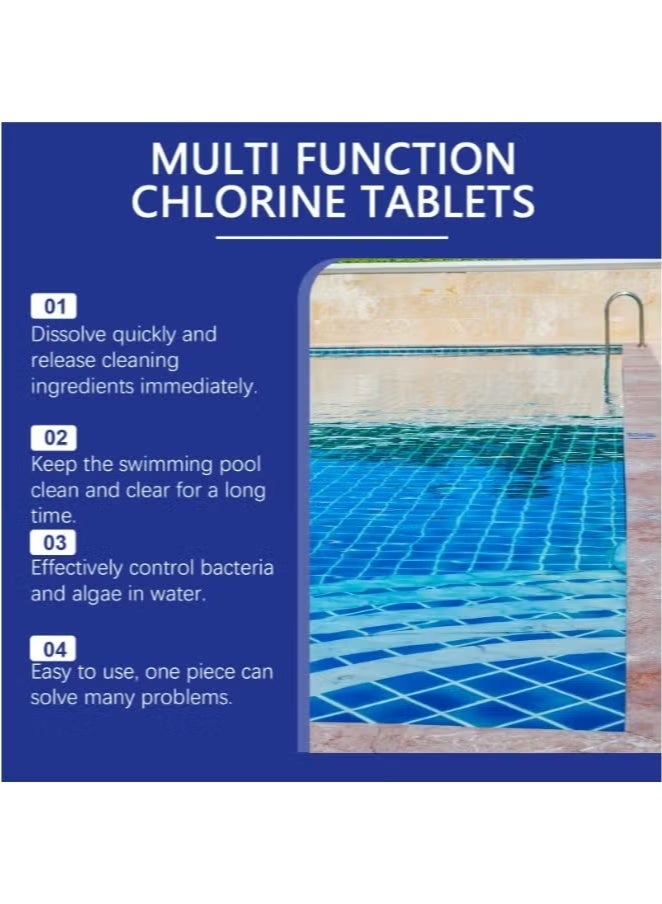 HOZONEX 2-PACKS Slow-Dissolving Chlorine Tablets for Swimming Pools and Spas, Long-Lasting Sanitizer Tabs with Clarifier for Clean, Crystal Clear Wate 100g*2 - Image 3