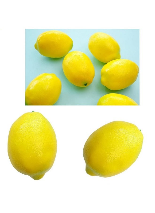Beetoo Beetoo Artificial Lemons, 6PCS Yellow Lifelike Lemon, Fake Fruit Lemons, Simulation Lemon for Kitchen Home Party Decoration  - Image 4