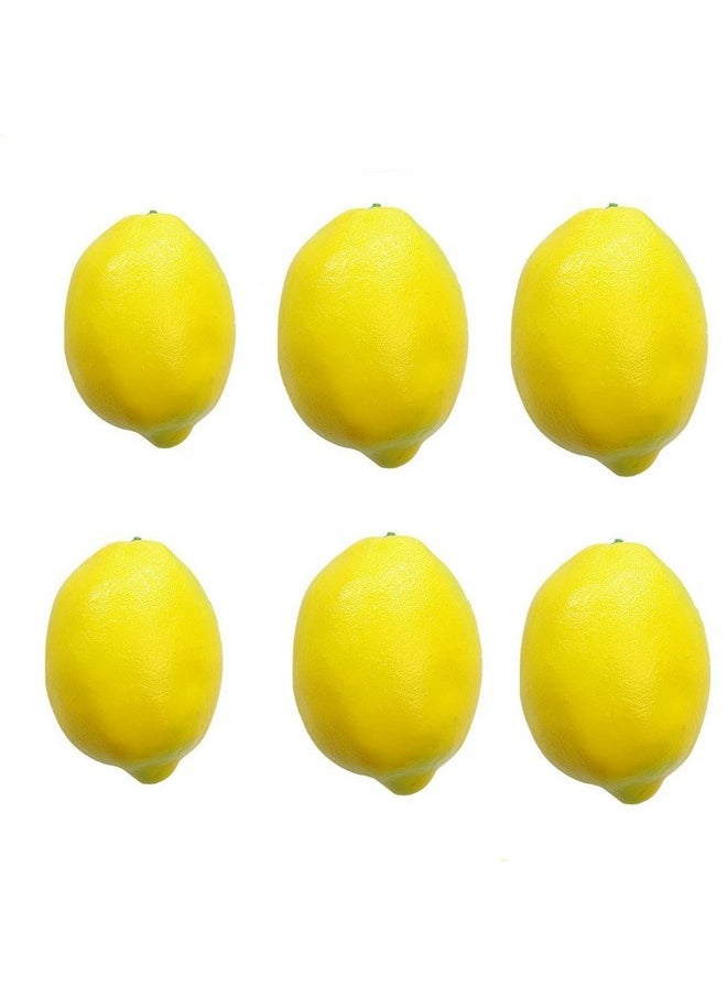 Beetoo Beetoo Artificial Lemons, 6PCS Yellow Lifelike Lemon, Fake Fruit Lemons, Simulation Lemon for Kitchen Home Party Decoration  - Image 1