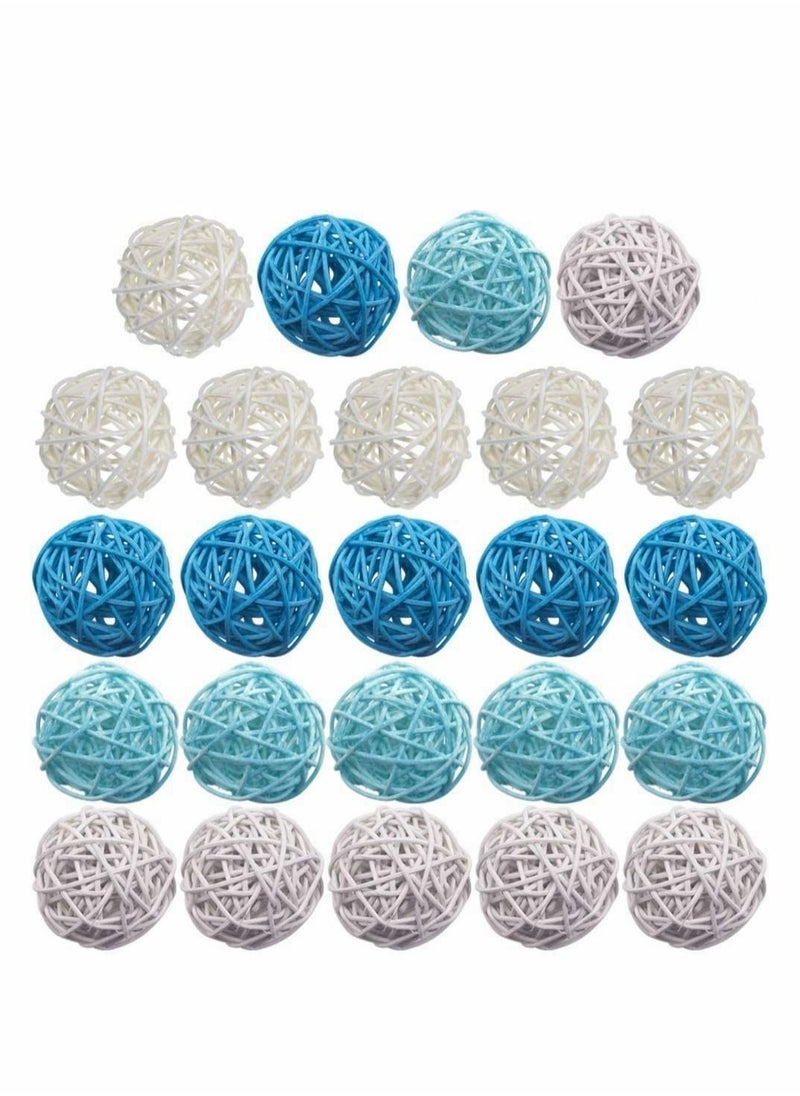 Excefore Decorative Balls for Bowl Centerpiece, 24pcs Large Decorative Ball Wicker Rattan Ball for Bowls, Vase Fillers Home Decor (Large 2Inch)  - Image 1