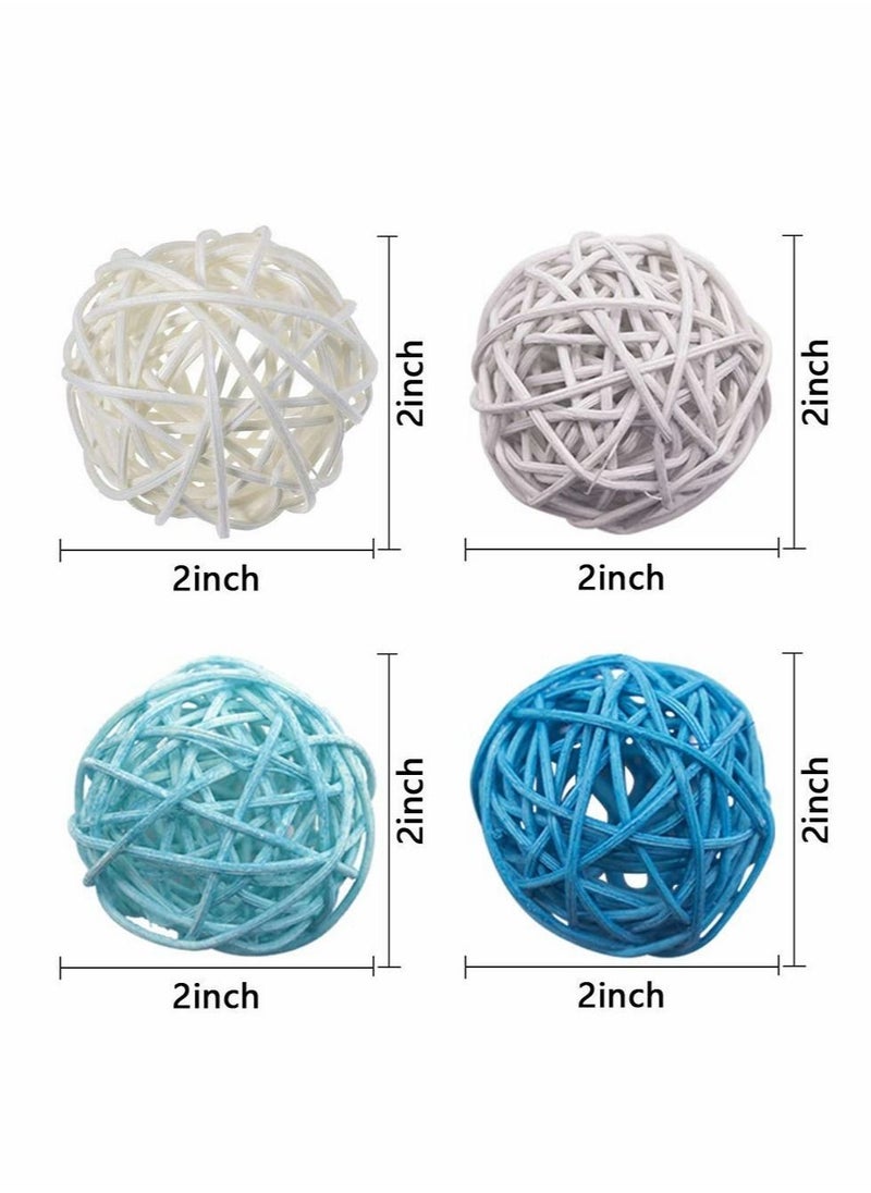 Excefore Decorative Balls for Bowl Centerpiece, 24pcs Large Decorative Ball Wicker Rattan Ball for Bowls, Vase Fillers Home Decor (Large 2Inch)  - Image 2