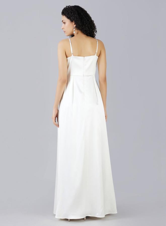 ميش فستان ماكسي - بحزام مزين بفيونكة صلبة - Image 5