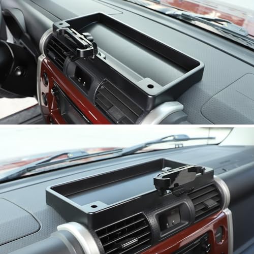 HAPPYHORSE Car Dashboard Storage Box Tray Dash Organizer Compatible with Toyot@ FJ Cruiser 2007-2021 ，Car Dash Storage Box Organizer Tray with Phone Holder Accessories (style A) - Image 5