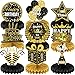 PatiCool 9 PCS Happy Birthday Party Table Decorations Black and Gold Birthday Center Pieces for Table Birthday Honeycomb Table Centerpieces Reusable Birthday Table Toppers for Girls Boys Women Men - Image 3