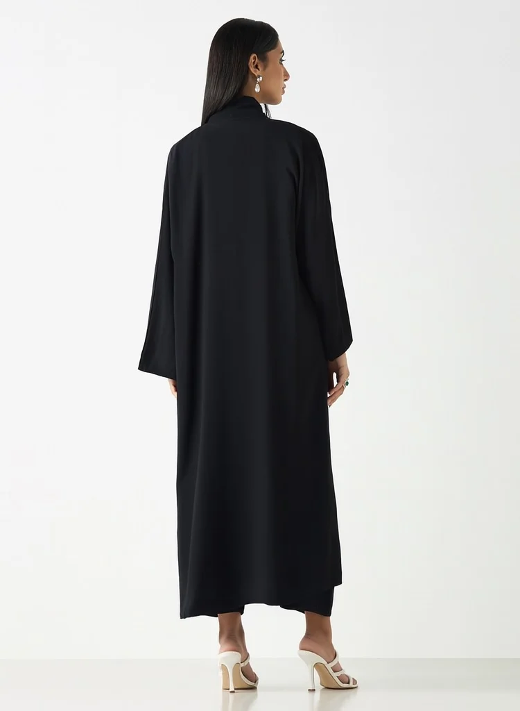Hadiyath Al Madinah Luxe Black Abaya (4 Pcs) - HM