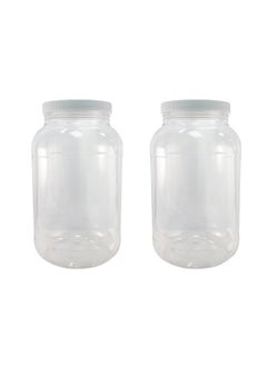 Pinnacle Mercantile Pinnacle Mercantile Crystal Clear PET Plastic Jars with Screw on Lids 64 oz Set of 3 Wide Mouth  - Image 1